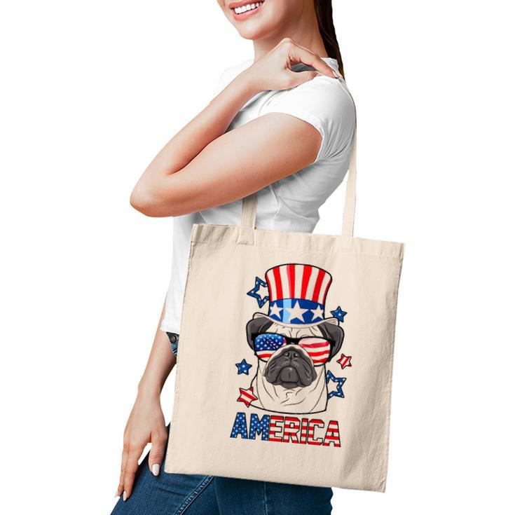 America Pug Dog Owner 4Th Of July Usa Flag Men Women Kids Tote Bag
