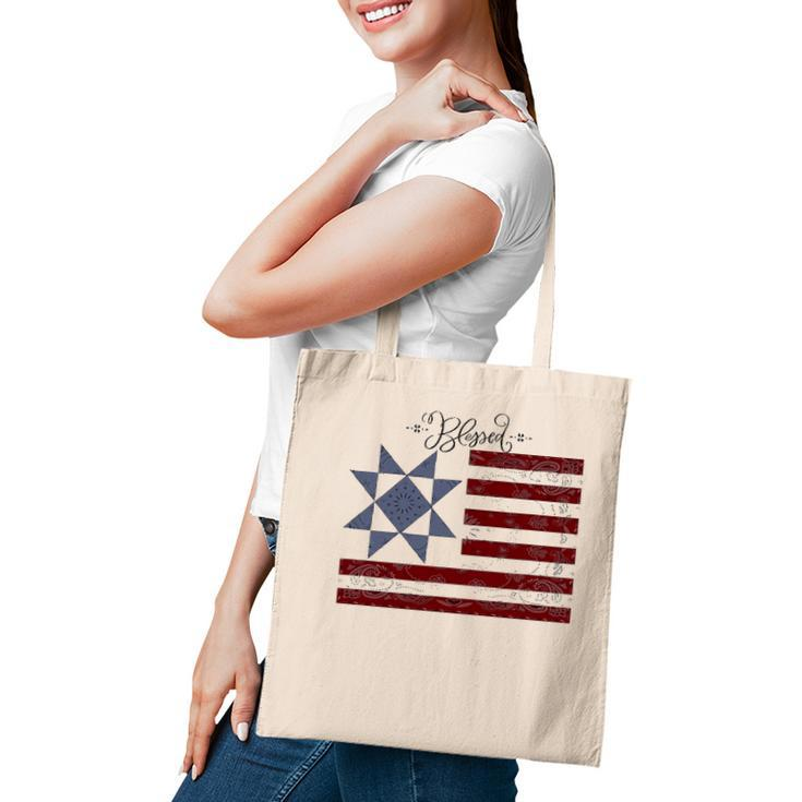 Barn Quilt July 4Th Gifts Vintage Usa Flag S Tote Bag
