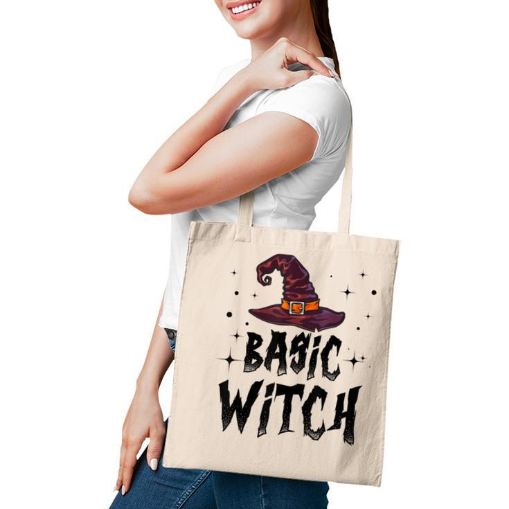 Basic Witch Women Halloween Distressed Witch Hat  Tote Bag