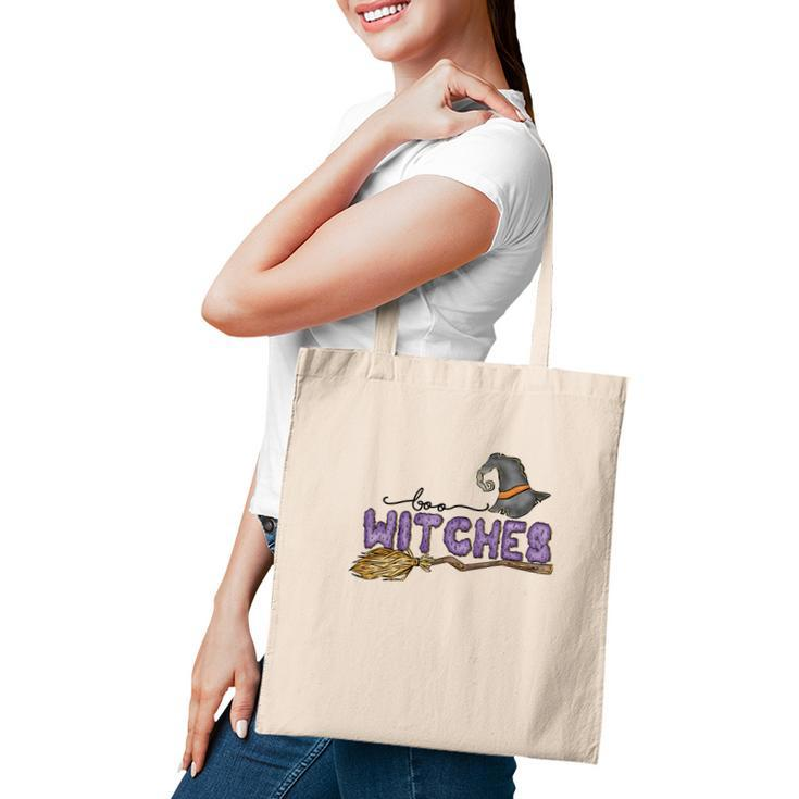 Boo Witches Broom Halloween Boo Crew Tote Bag