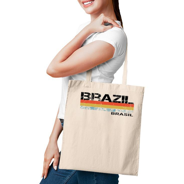 Brazil Brasil Vintage Retro Stripes Tote Bag