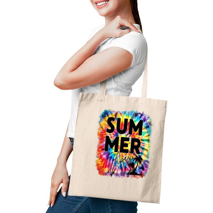 Colorful Summer Vibe For Everybody Retro Summer Beach Tote Bag