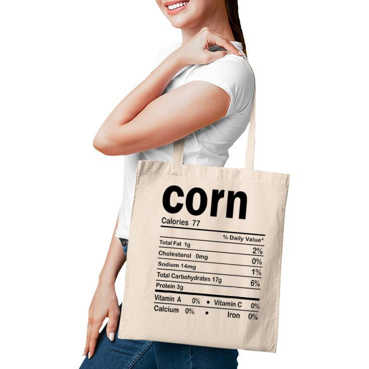 Corn Nutrition Facts Funny Thanksgiving Christmas Food Tote Bag
