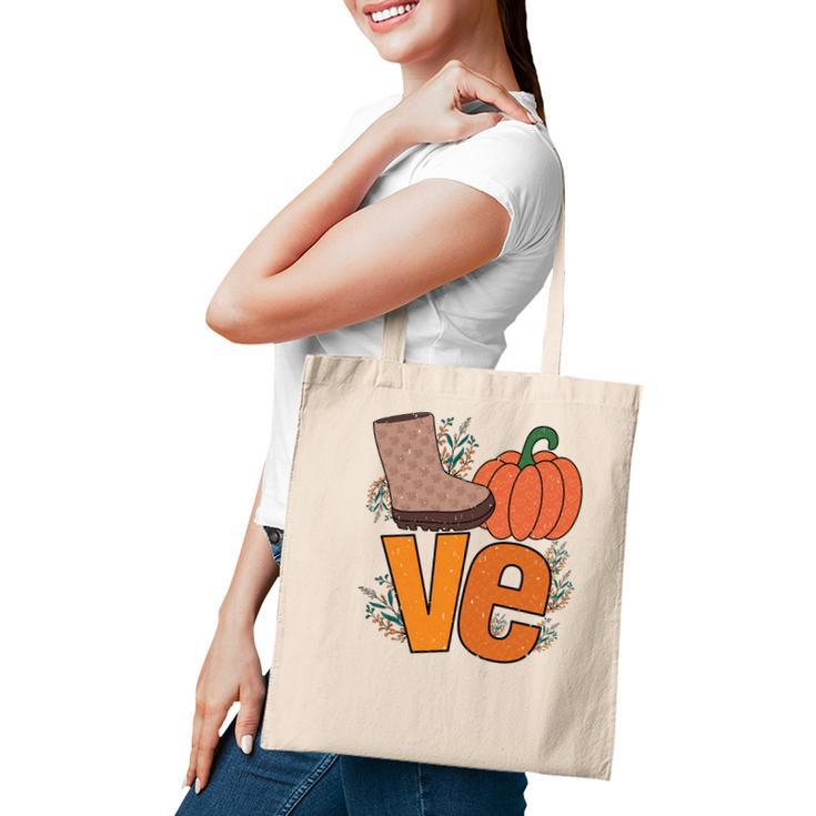 Cute Love Pumpkin Fall Season Shoes Tote Bag