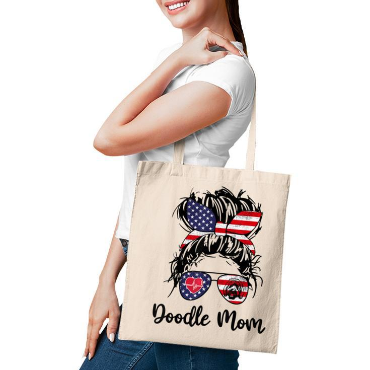 Doodle Mom Happy 4Th Of July American Flag Day  Tote Bag
