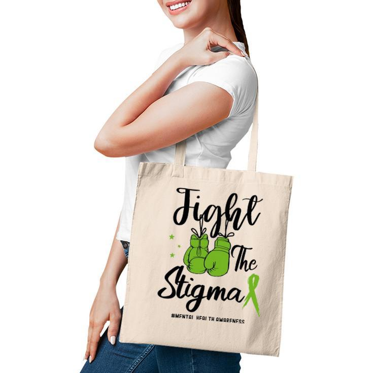Fight The Stigma Mental Health Awareness May Green Ribbon Tote Bag