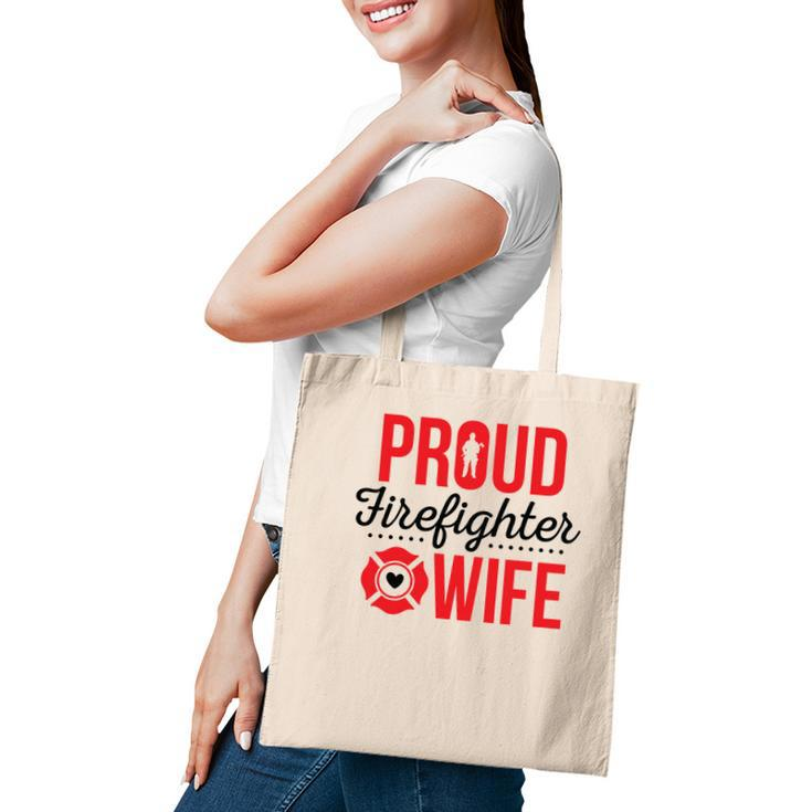 Firefighter Proud Wife Red Black Graphic Meaningful Tote Bag