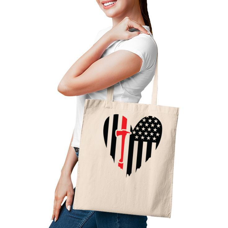 Firefighter Usa Flag Red Meaningful Gift For Firefighter Tote Bag