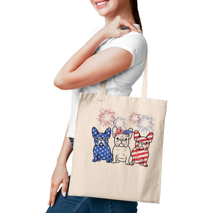 French Bulldog American Flag 4Th Of July Independence Day Tote Bag