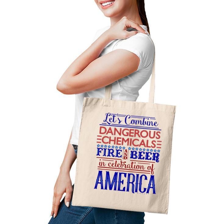 Funny 4Th Of July Independence Day Beer Fireworks Lt Tote Bag