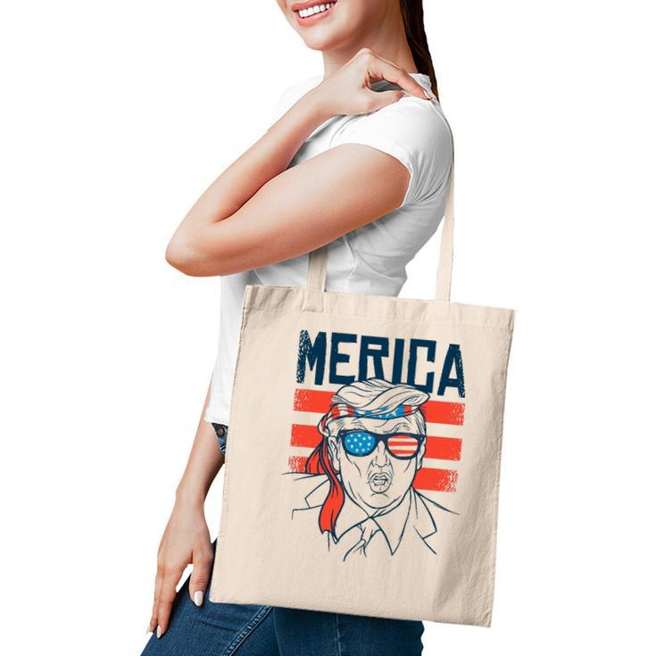 Funny Donald Trump 4Th Of July Independence Day America Flag Tote Bag