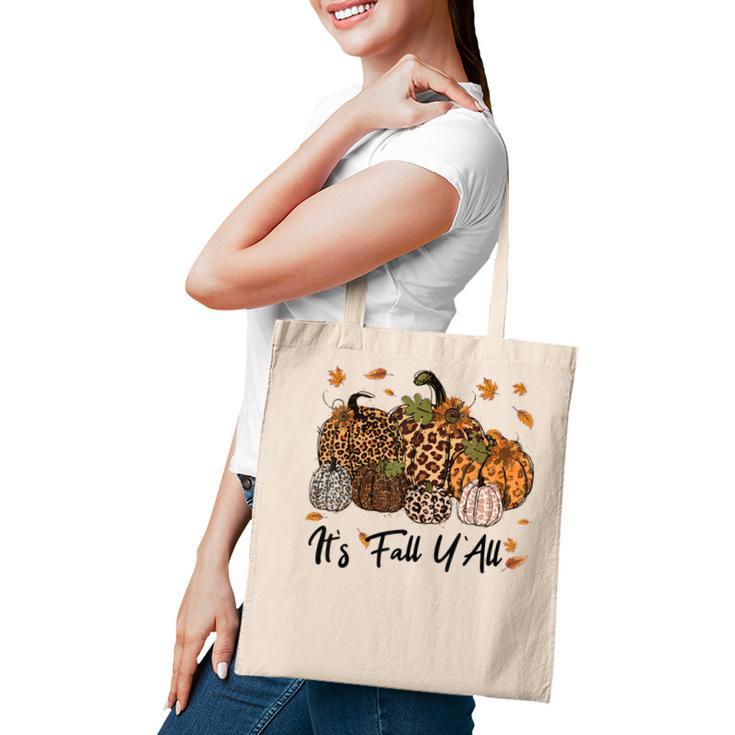 Funny Its Fall Yall Pumpkin For Women Funny Halloween Tote Bag