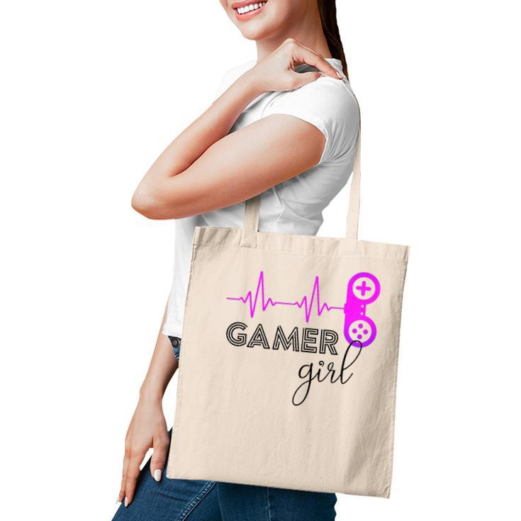 Gamer Girl Heartbeat Gamer For Girl Video Game Lovers Cute Tote Bag