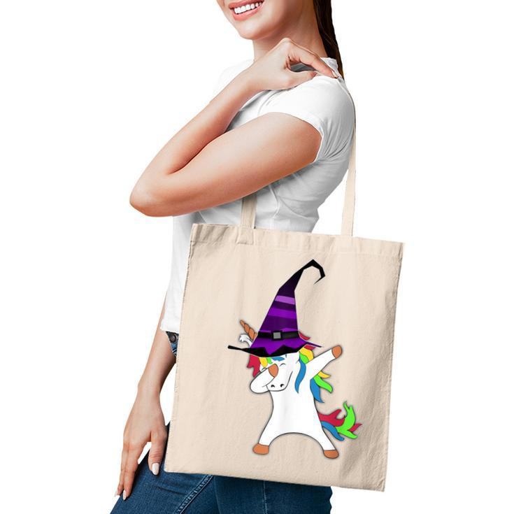 Halloween Dabbing Unicorn Witch Hat Witchcraft Costume Gift Tote Bag