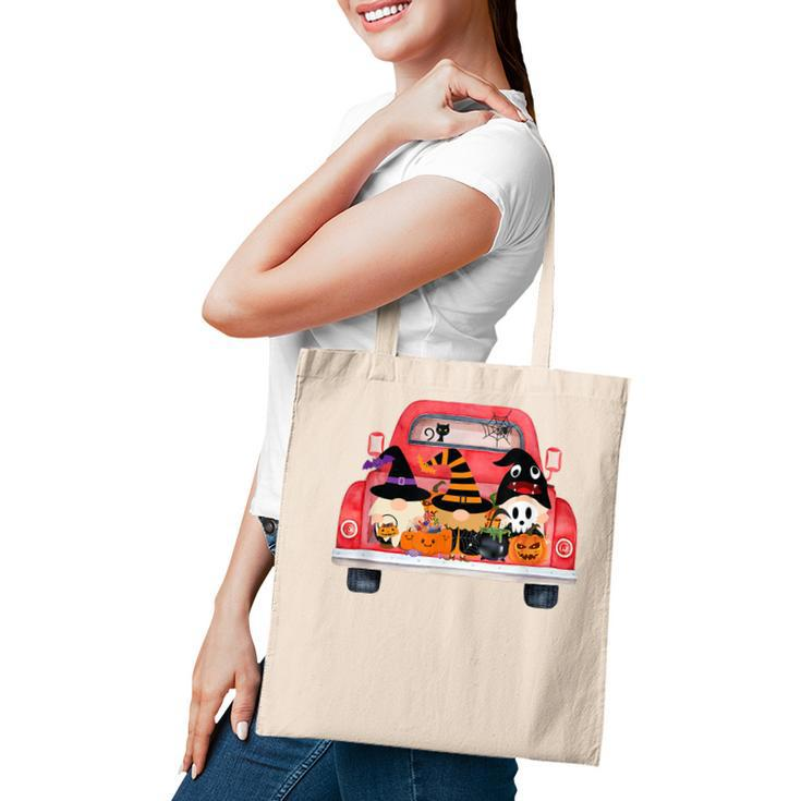 Halloween Truck With Cute Gnomes Pumpkin Funny  Tote Bag