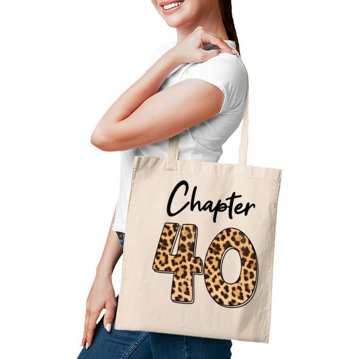 Happy 40Th Birthday Chapter 40 Leopard Pattern Tote Bag