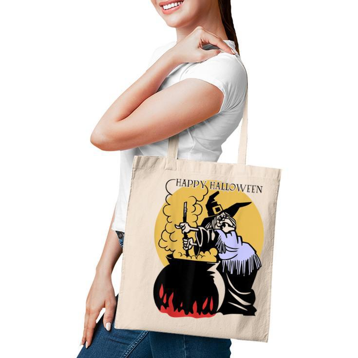 Happy Halloween Spooky Witch And Cauldron Costume   Tote Bag