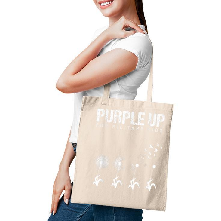 I Purple Up For Military Kids  Military Child Dandelion  Tote Bag