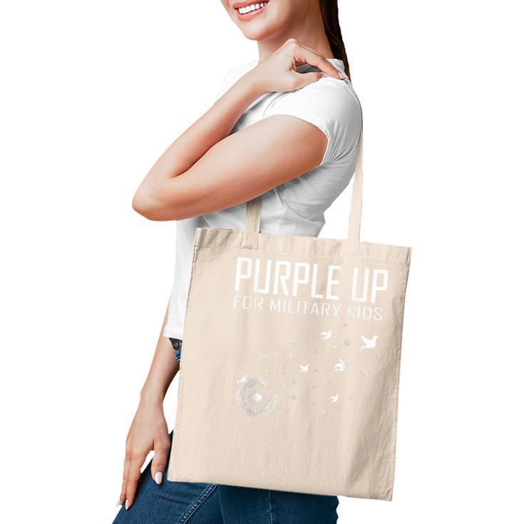 I Purple Up For Military Kids  Soldier Dandelion   Tote Bag