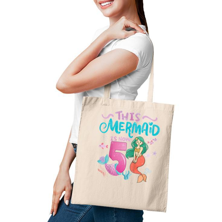 Kids 5Th Birthday Girl Outfit This Mermaid Is Now 5 Year Old  Tote Bag