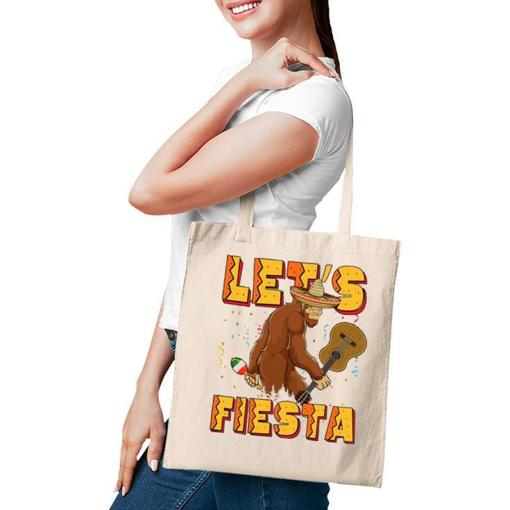 Lets Fiesta El Squatcho Bigfoot Funny Cinco De Mayo Mexican Tote Bag