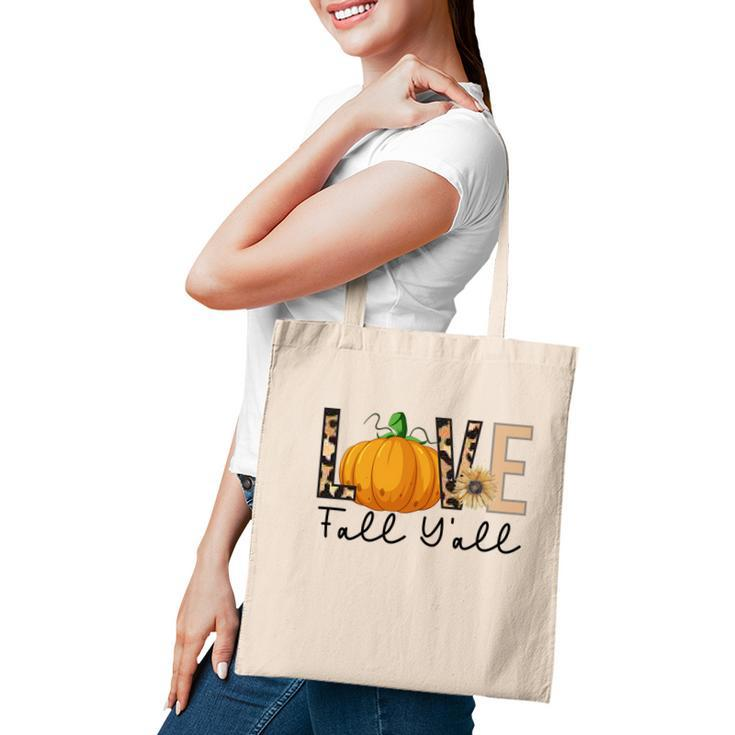 Love Fall Yall Pumpkin Lovers Thankful Tote Bag