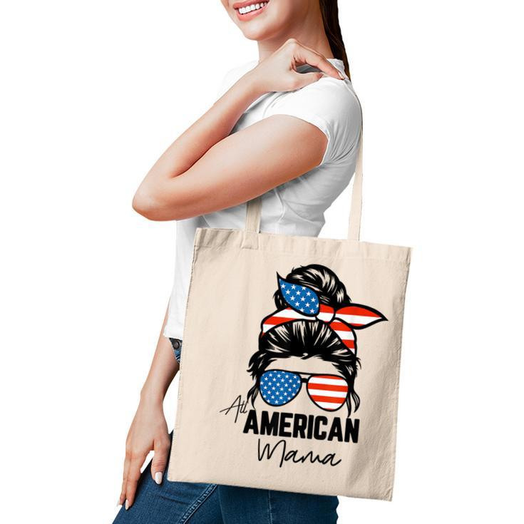 Messy Bun Patriotic  | All American Mama 4Th Of July  Tote Bag