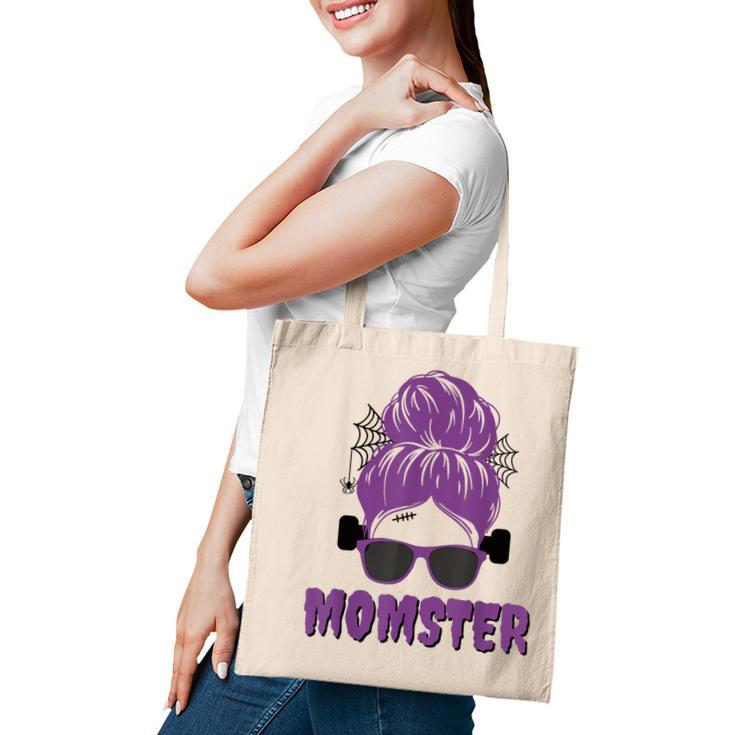 Momster Frankenstein Messy Bun Funny Mom Halloween Costume  Tote Bag