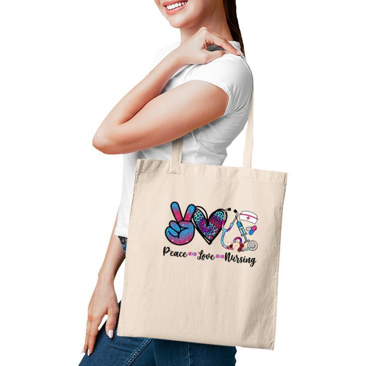 Peace Love Nursing Graphics In The World New 2022 Tote Bag