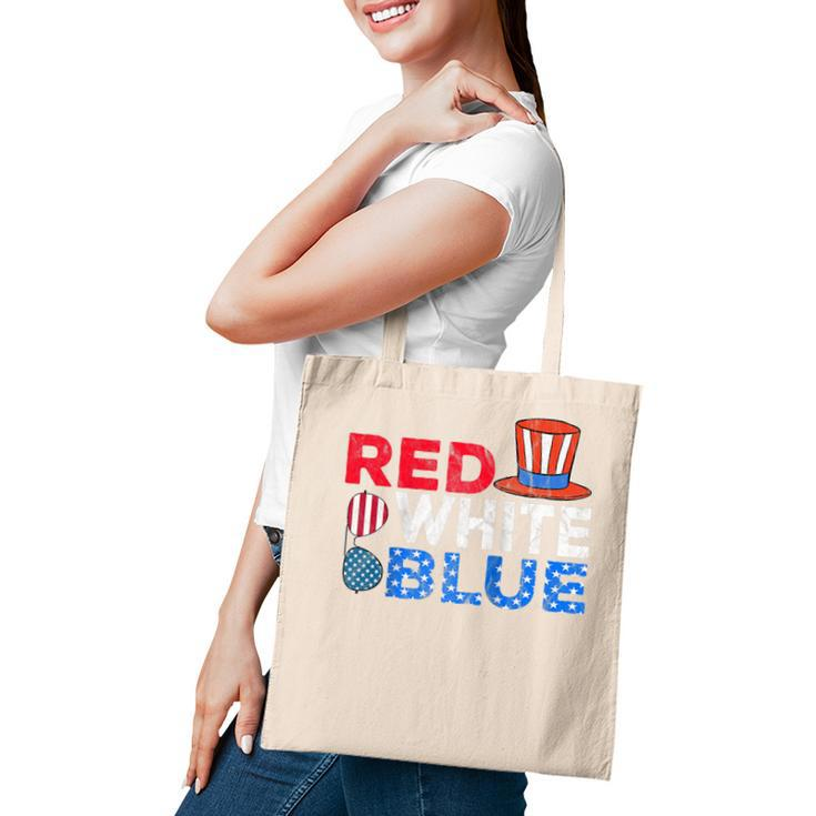 Red White Blue American Flag 4Th Of July Funny Gift Mom Dad  Tote Bag