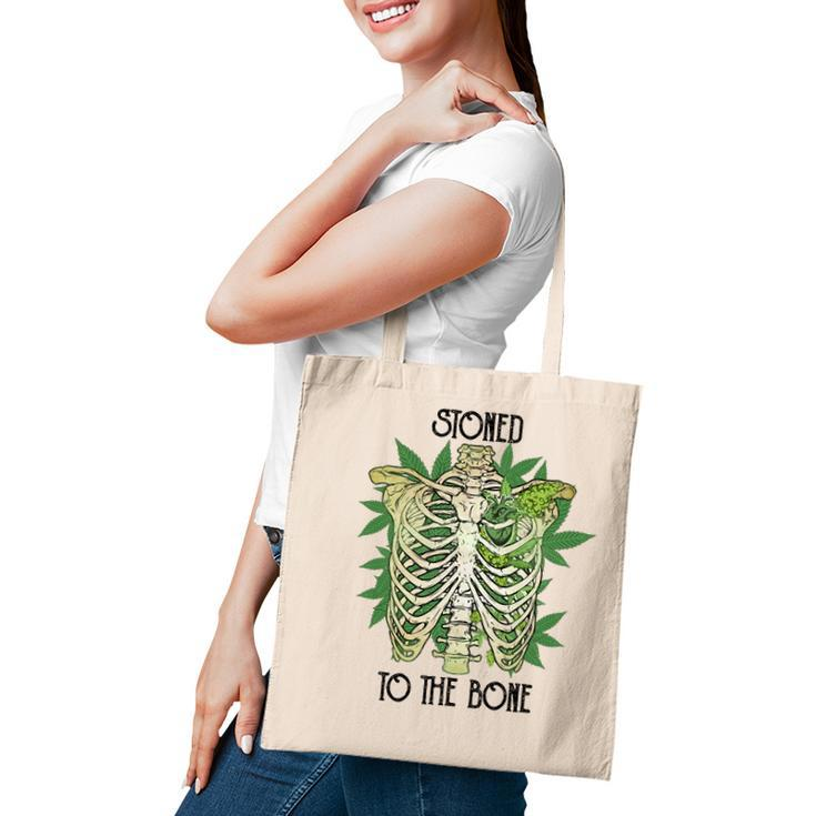 Skeleton And Plants Stoned To The Bone Tote Bag