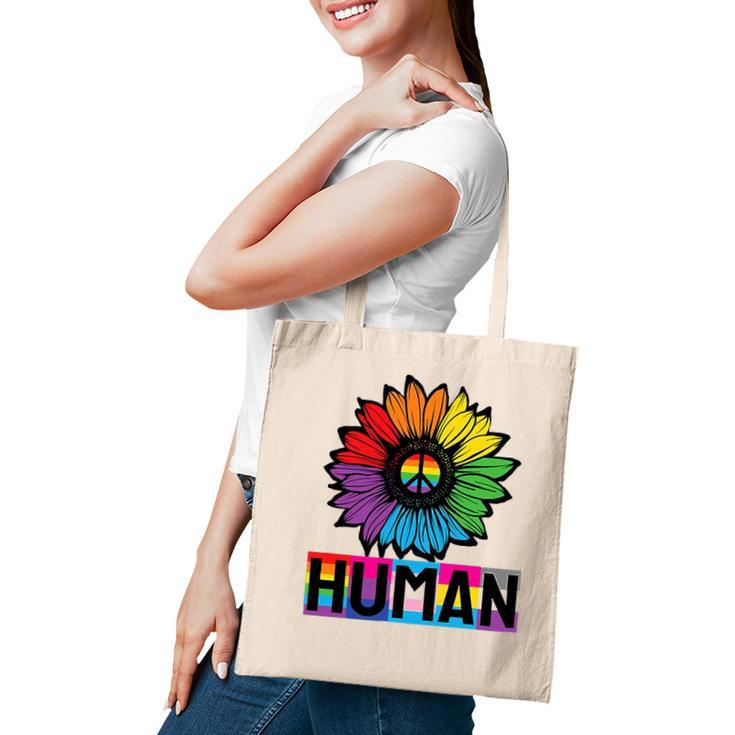 Sunflower Human Lgbt Flag Gay Pride Month Lgbtq Tote Bag