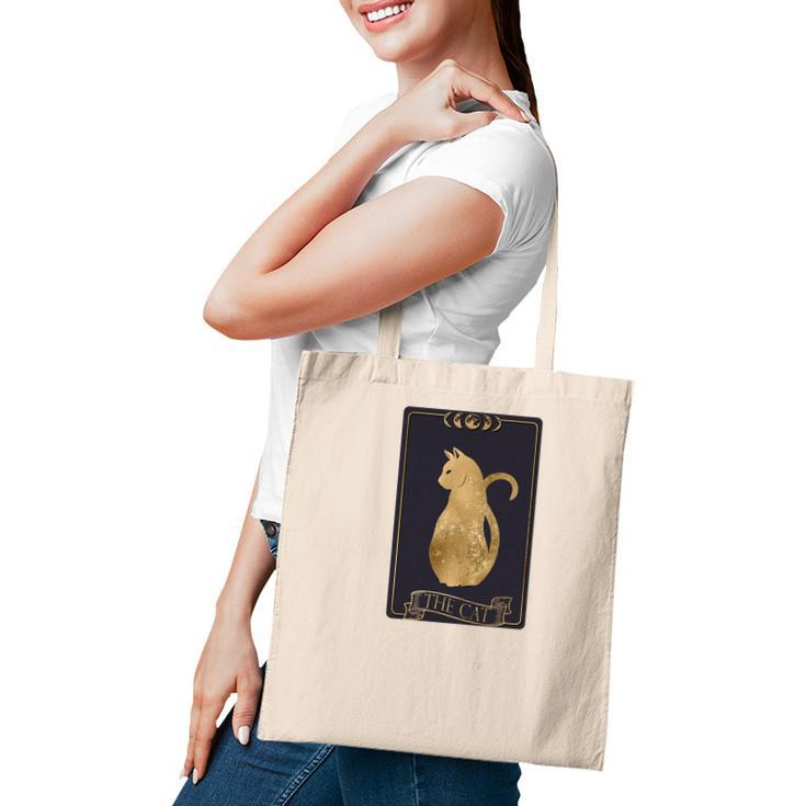 Tarrot Card Misterious The Cat Card Design Tote Bag