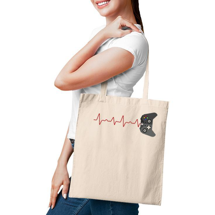 Video Game Lover Gifts Gamer Heartbeat Gaming Tote Bag