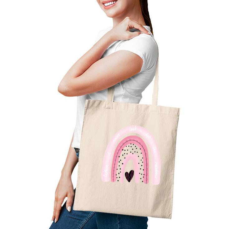 When It Rains Look For The Rainbow Custom Tote Bag