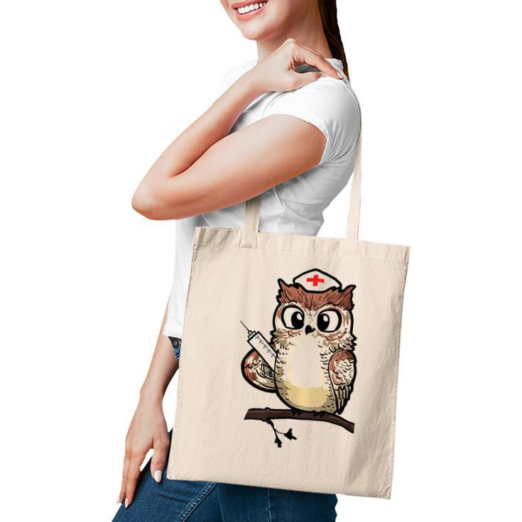 Women Funny Owl Nursing Gift Proud Night Shift Nurse Tote Bag
