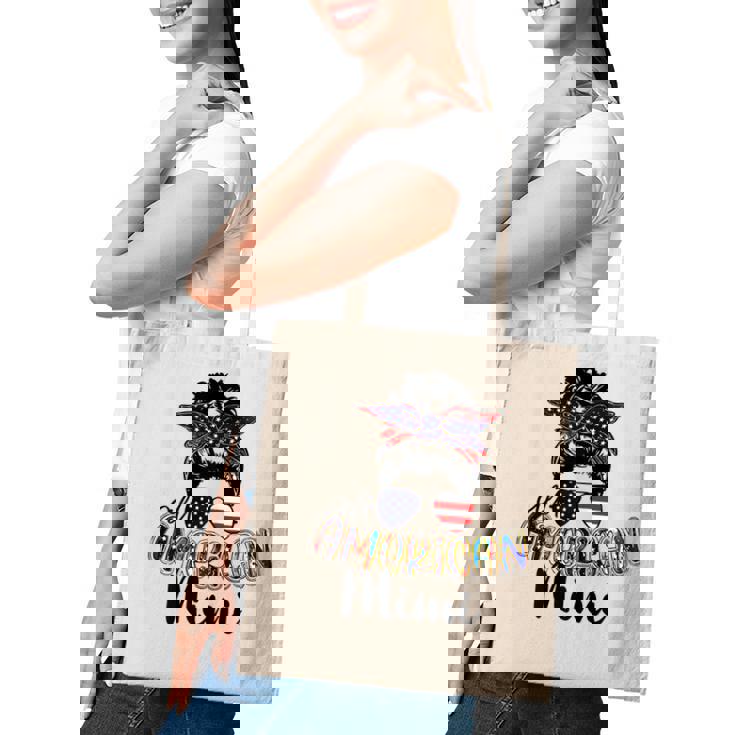 Womens All American Mimi Messy Bun 4Th Of July Independence Day  Tote Bag