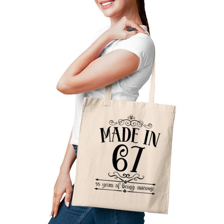 Womens Born In 1967 55 Years Old Made In 1967 55Th Birthday V-Neck Tote Bag