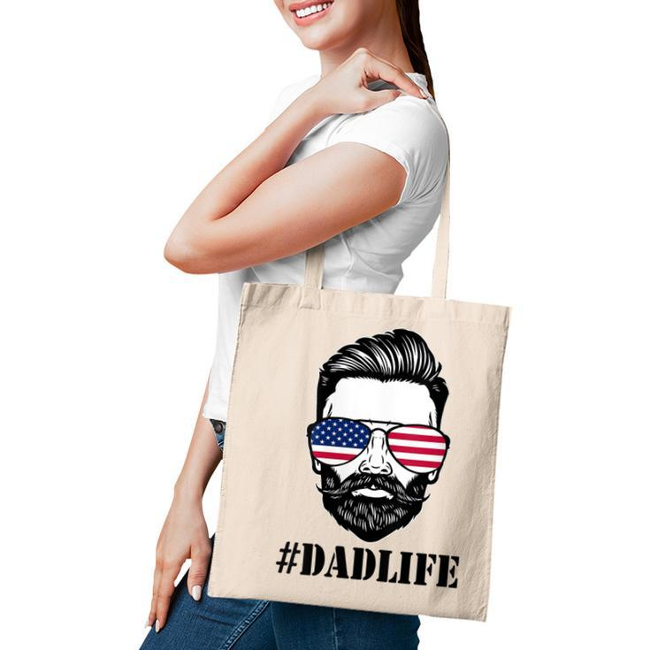 Womens Dad Life Sunglasses American Flag Fathers Day 4Th Of July  Tote Bag