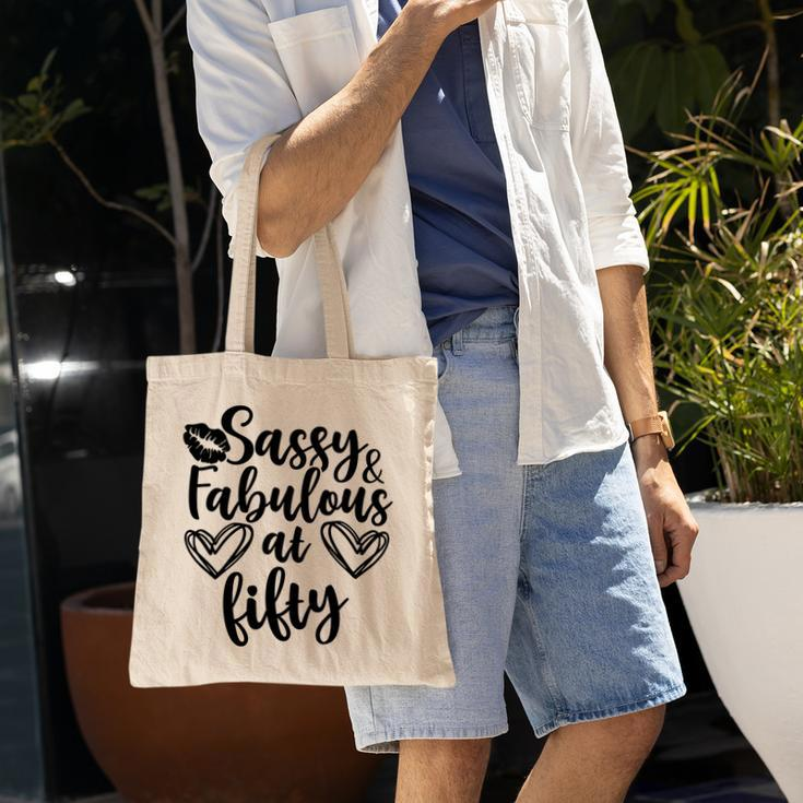 50Th Birthday Gift Awesome Sassy And Fabulous At Fifty Tote Bag