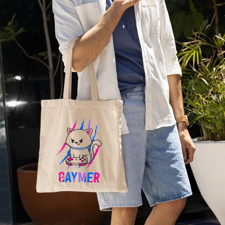 Bisexual Gaymer Geek Pride Lgbt Video Game Lovers Gift Cat Tote Bag