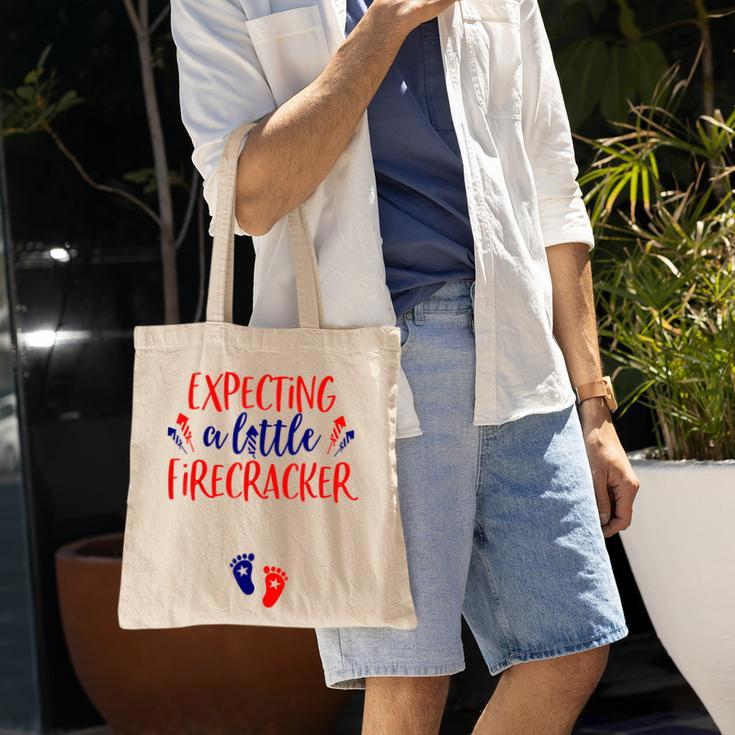 Expecting A Little Firecracker New Mom 4Th Of July Pregnancy Tote Bag