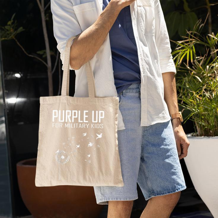 I Purple Up For Military Kids Soldier Dandelion Tote Bag