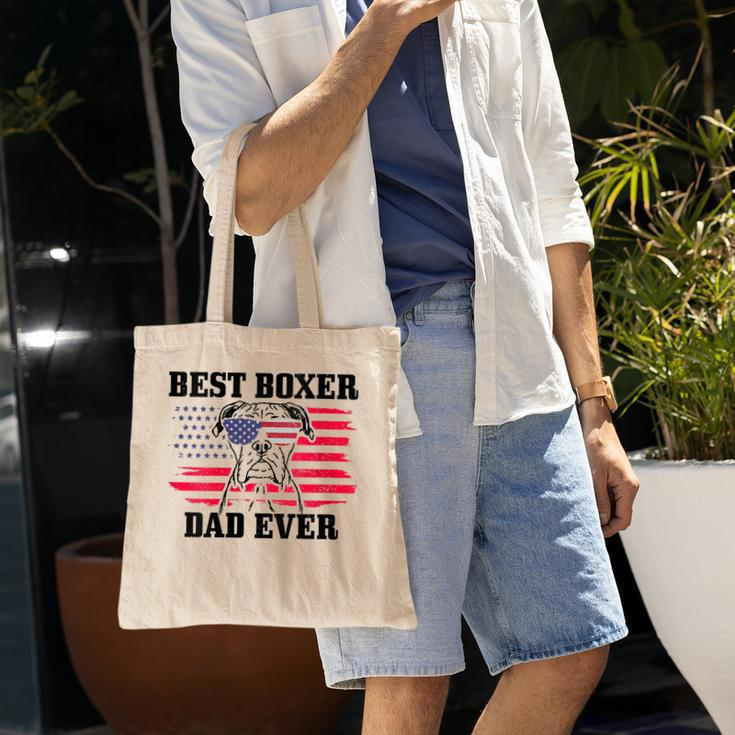 Womens Best Boxer Dad Ever Dog Patriotic 4Th Of July American Flag Tote Bag