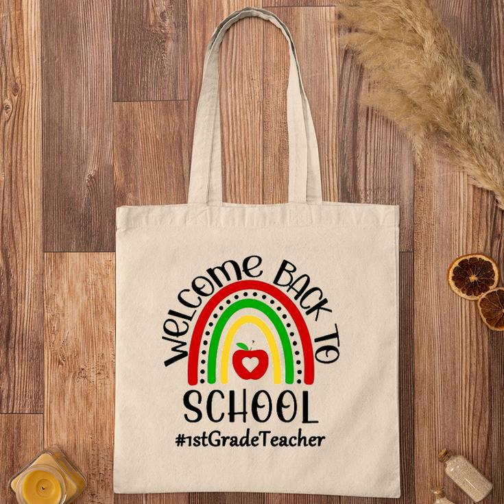 1St Grade Teacher Hashtag Welcome Back To School Boho Rainbow Teaching Gift Tote Bag