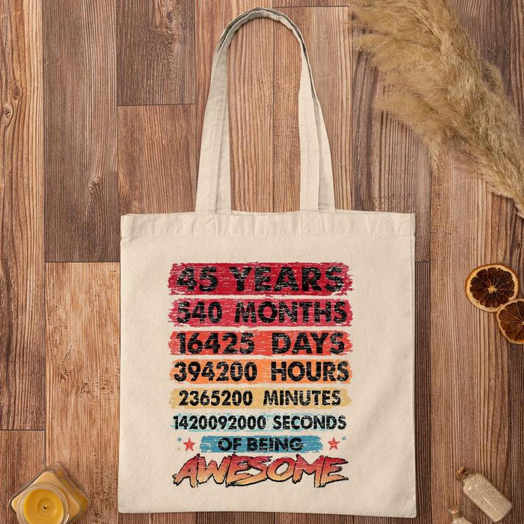 45Th Birthday 45 Years Old Vintage Retro 540 Months Birthday Tote Bag
