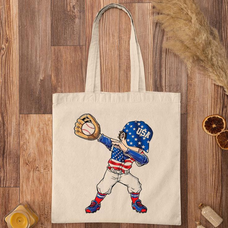 Baseball Softball Dabbing American 4Th Of July Usa Patriotic Tote Bag