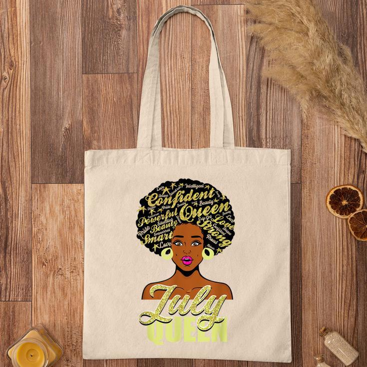 Black African American Melanin Afro Queen July Birthday Tote Bag
