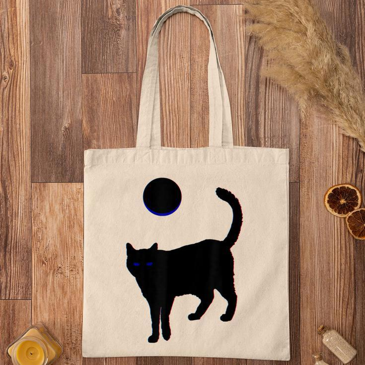 Black Cat Moon Halloween Tote Bag