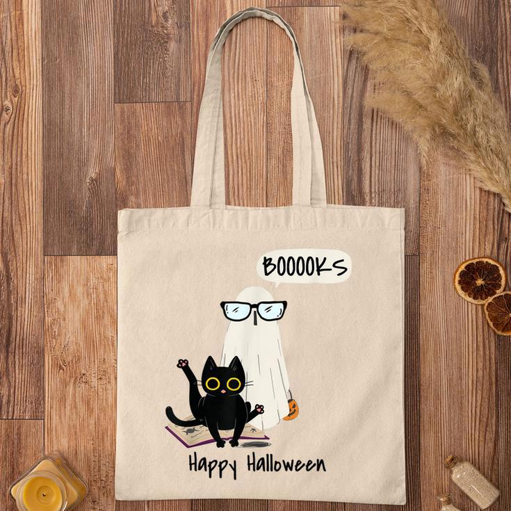 Book Lover Halloween Boooks Ghost Boo And Black Cat Cute Tote Bag
